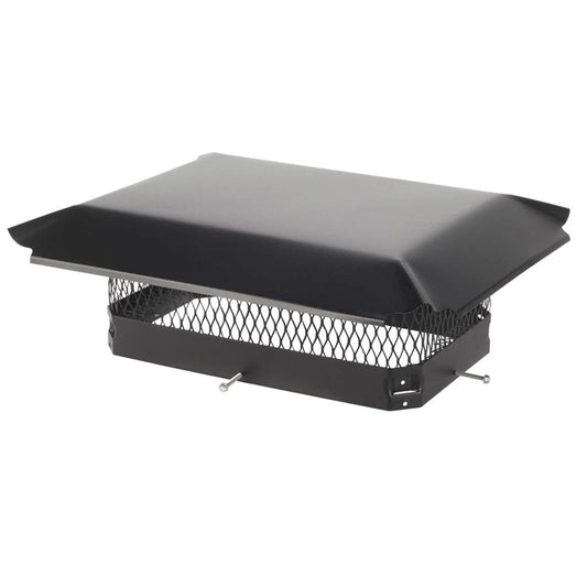 10" x 17" Black Galvanized Oval Single Flue Chimney Cap-5/8" Mesh