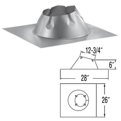 8" DuraPlus 0/12 - 6/12 Metal Roof Flashing - 8DP-F6DSA