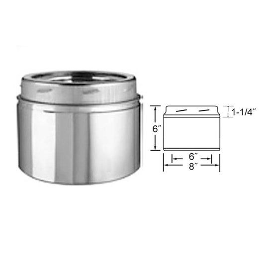 6" x 6" Selkirk Ultra-Temp Stainless Chimney Pipe - 206006U