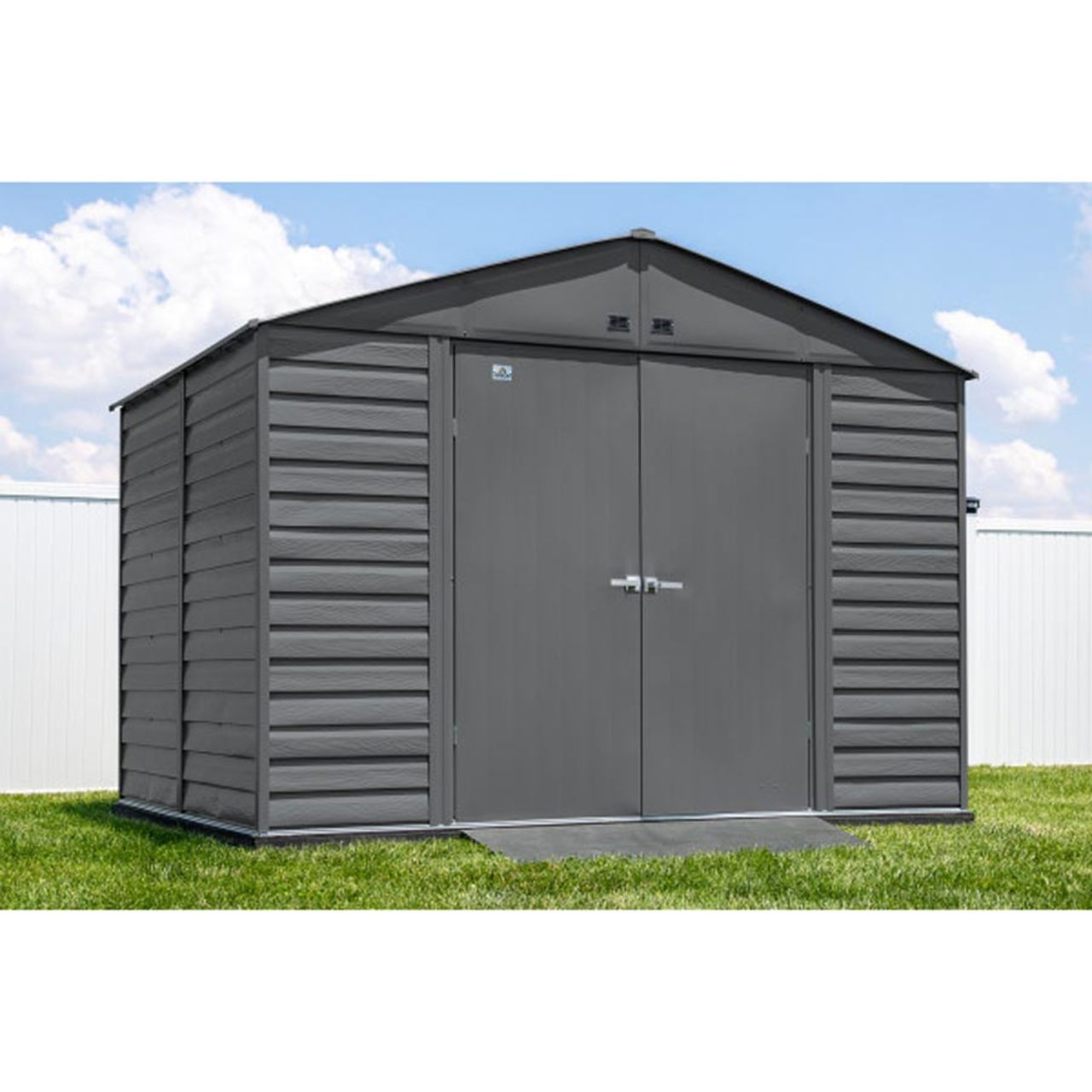 Arrow Select 10' x 8' Steel Storage Shed - Charcoal