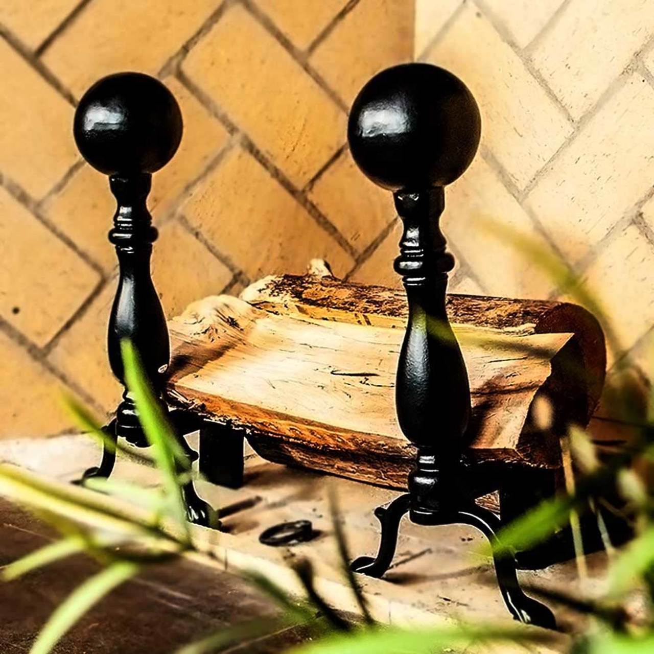 Ball Andirons - Black