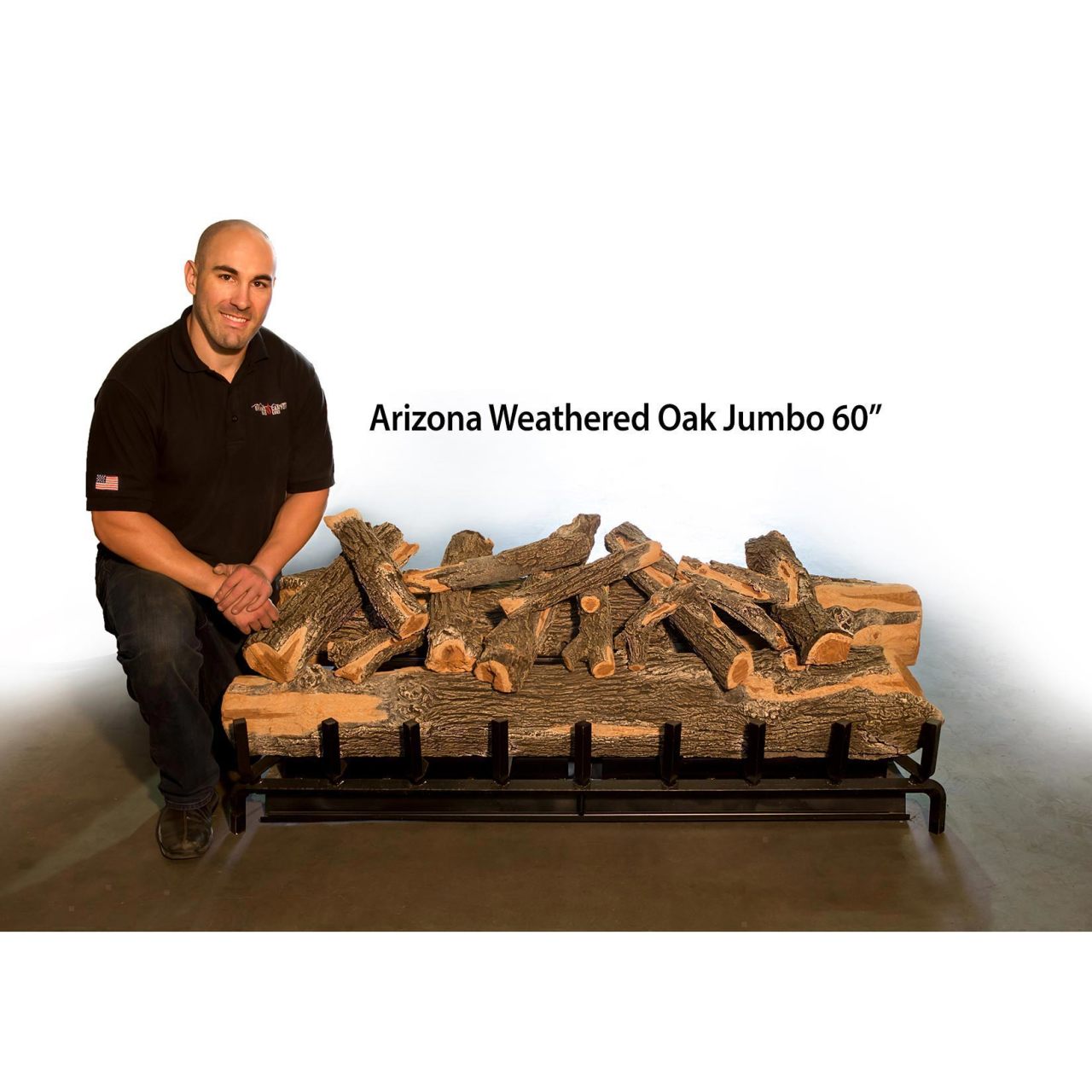 Grand Canyon 72" Arizona Weathered Oak Jumbo See Through Gas Log Set - Vented