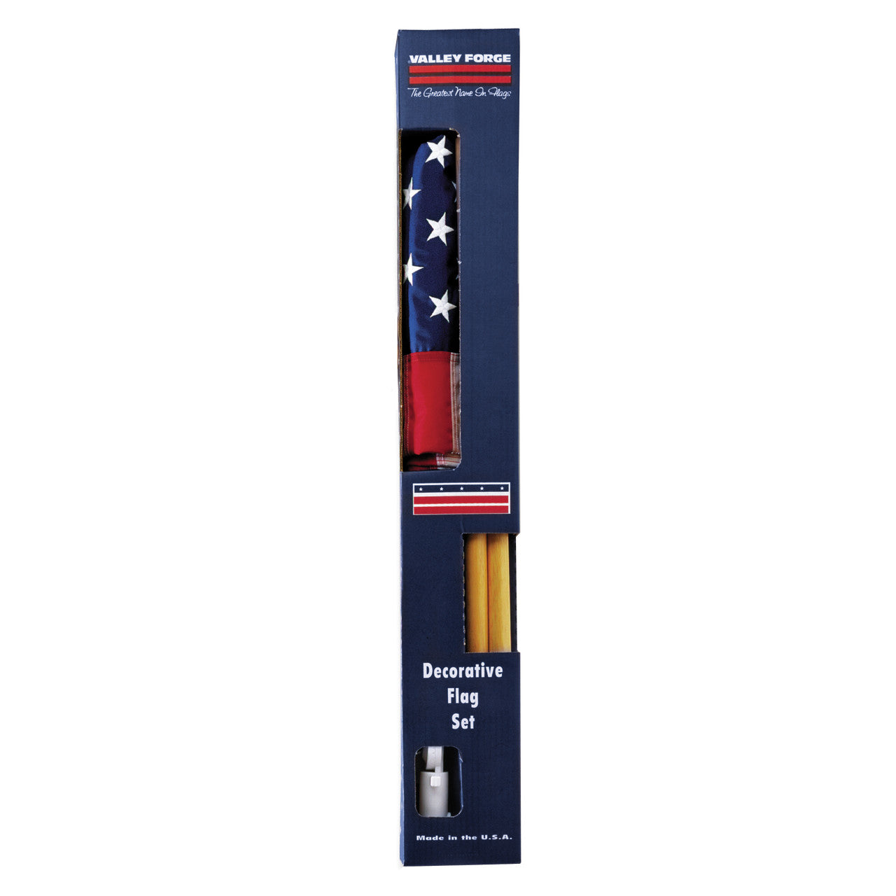 Valley Forge U.S. Outdoor Flag Kit With 2.5ft x 4ft Nylon Flag & 5ft