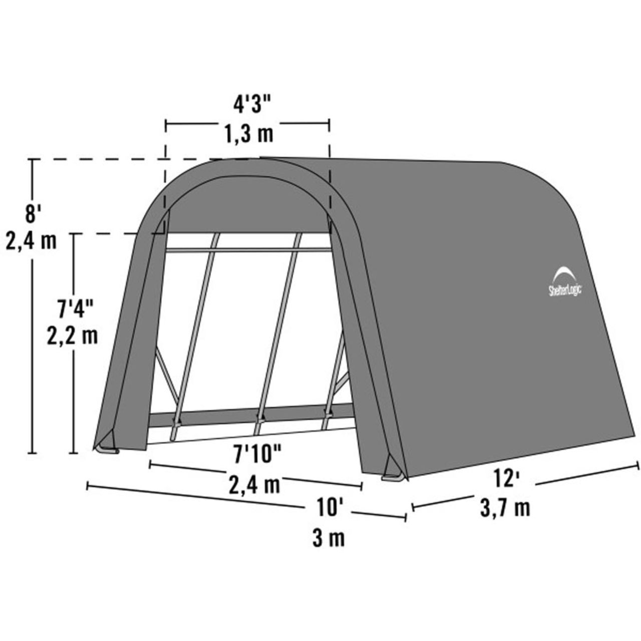 ShelterCoat 10' x 12' Wind & Snow Rated Garage  - Green