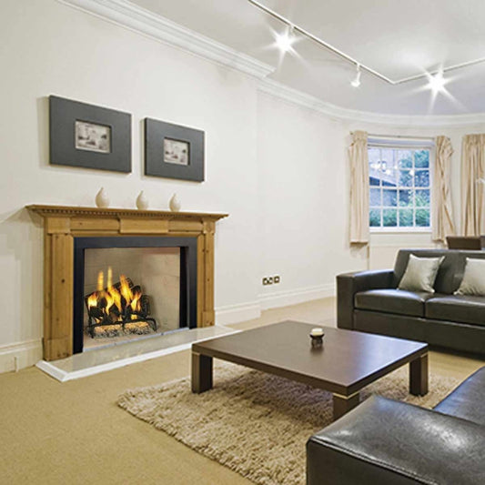 42" Superior Woodburning Fireplace with White Stacked Brick