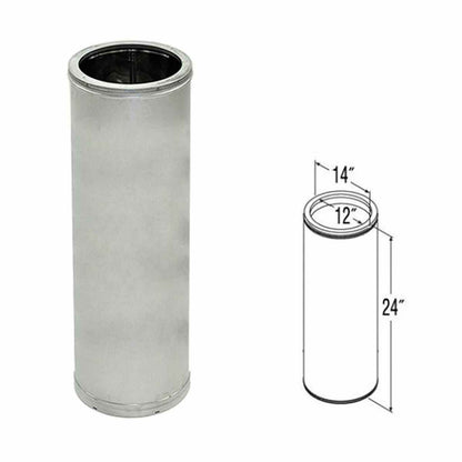 12" x 24" DuraTech Galvanized Chimney Pipe - 12DT-24