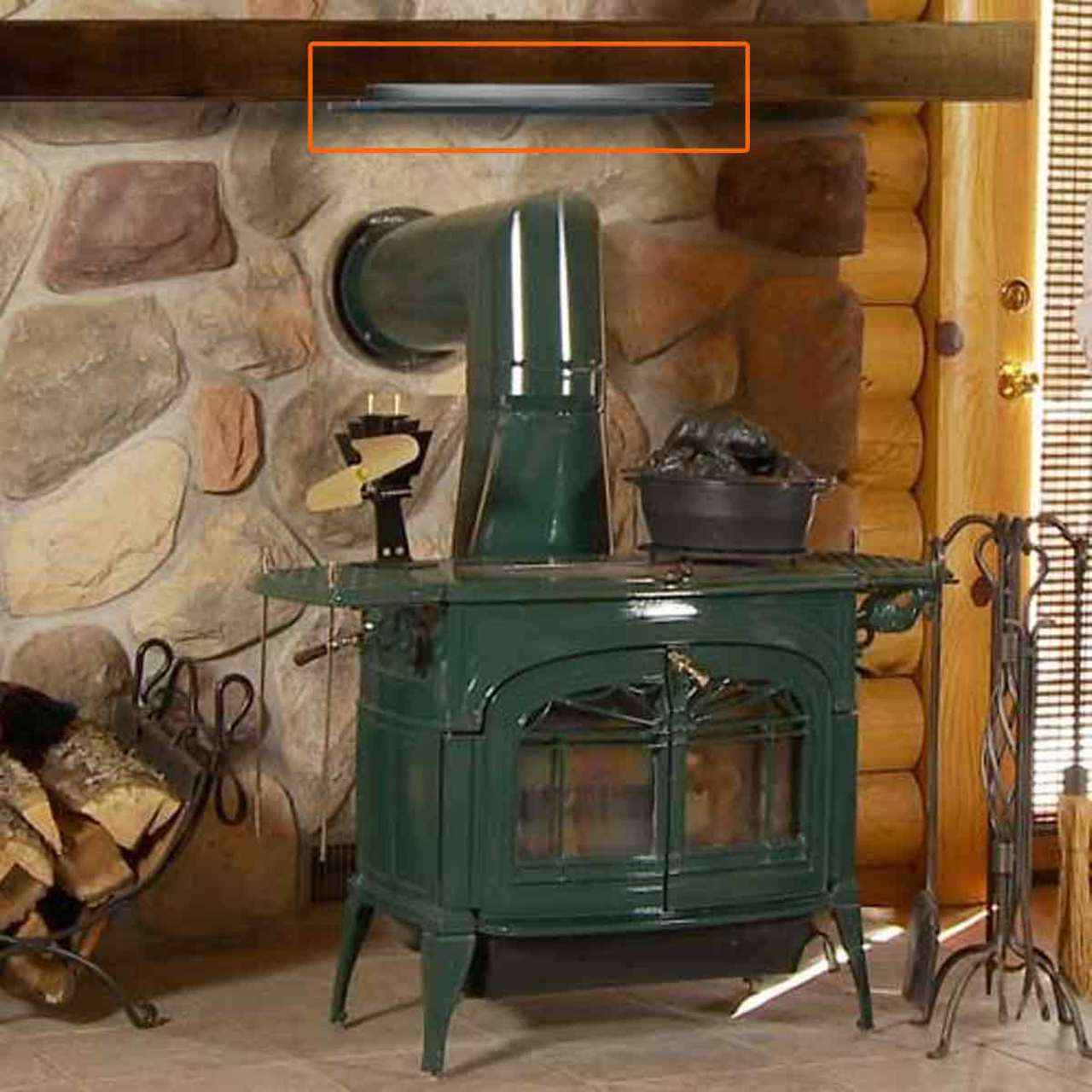 HomeSaver Mantel Shield - Black - 47" w/ Angled Lip