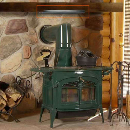 HomeSaver Mantel Shield - Black - 47" w/ Angled Lip