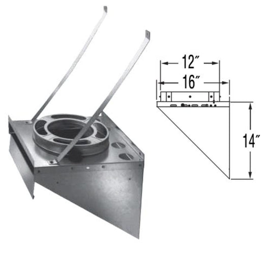 8" DuraPlus Galvanized Tee Support Bracket - 8DP-TSB