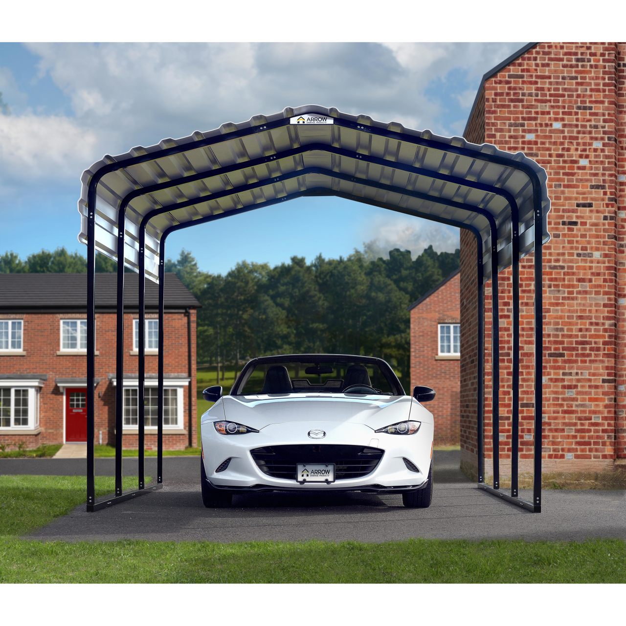 Arrow 10' x 15' x 9' Carport - Eggshell