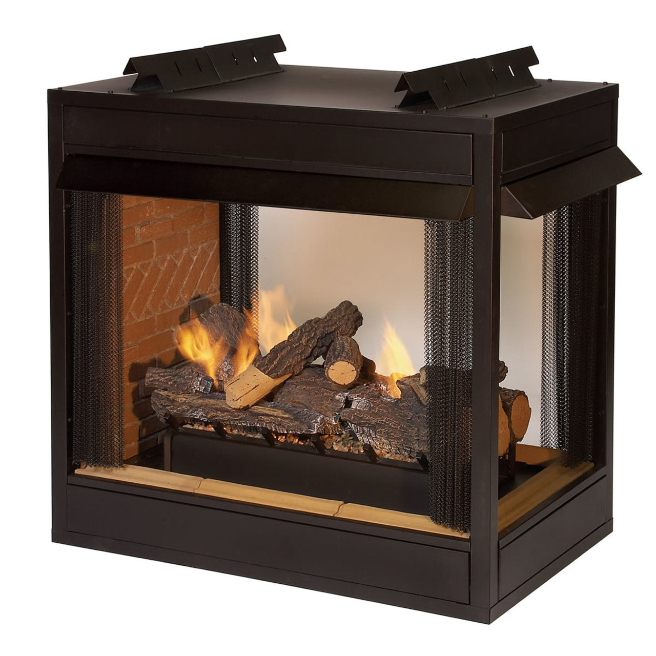 White Mountain Hearth Firebox, Premium VF 36 Peninsula, Louvered, Banded Brick Ceramic Fiber Liner VFP36PB2EL