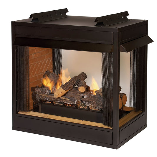 White Mountain Hearth Firebox, Premium VF 36 Peninsula, Louvered, Banded Brick Ceramic Fiber Liner VFP36PB2EL