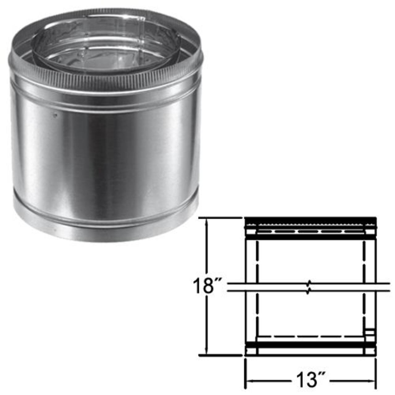 10" x 18" DuraChimney II Chimney Pipe - 10DCA-18