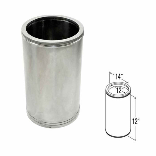 12" x 12" DuraTech Stainless Steel Chimney Pipe - 12DT-12SS