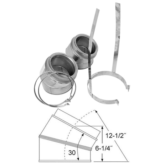 6" Selkirk 30 Degree Stainless Elbow Kit - 206211