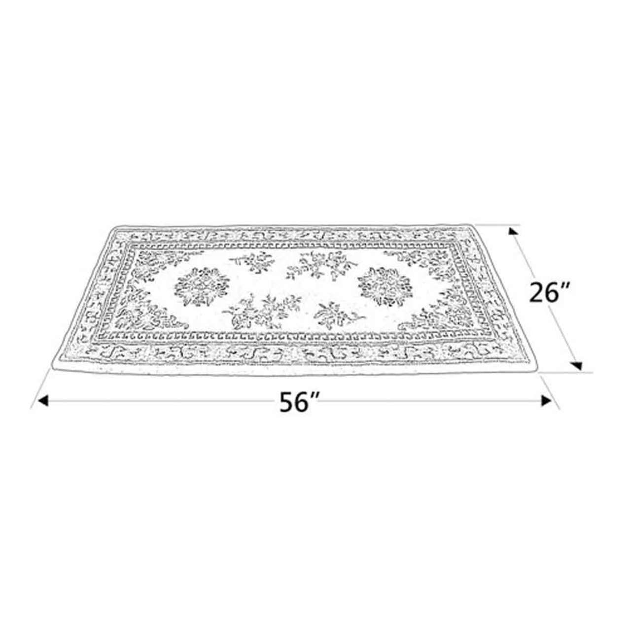 56" Rectangle Blue Oriental Fireplace Rug