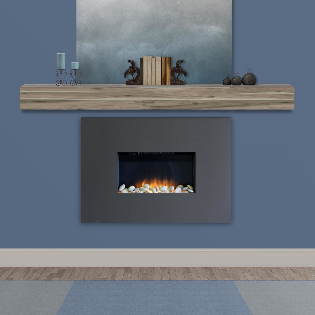 72" Acacia Fireplace Shelf by Pearl Mantels - Weathered Gray Finish