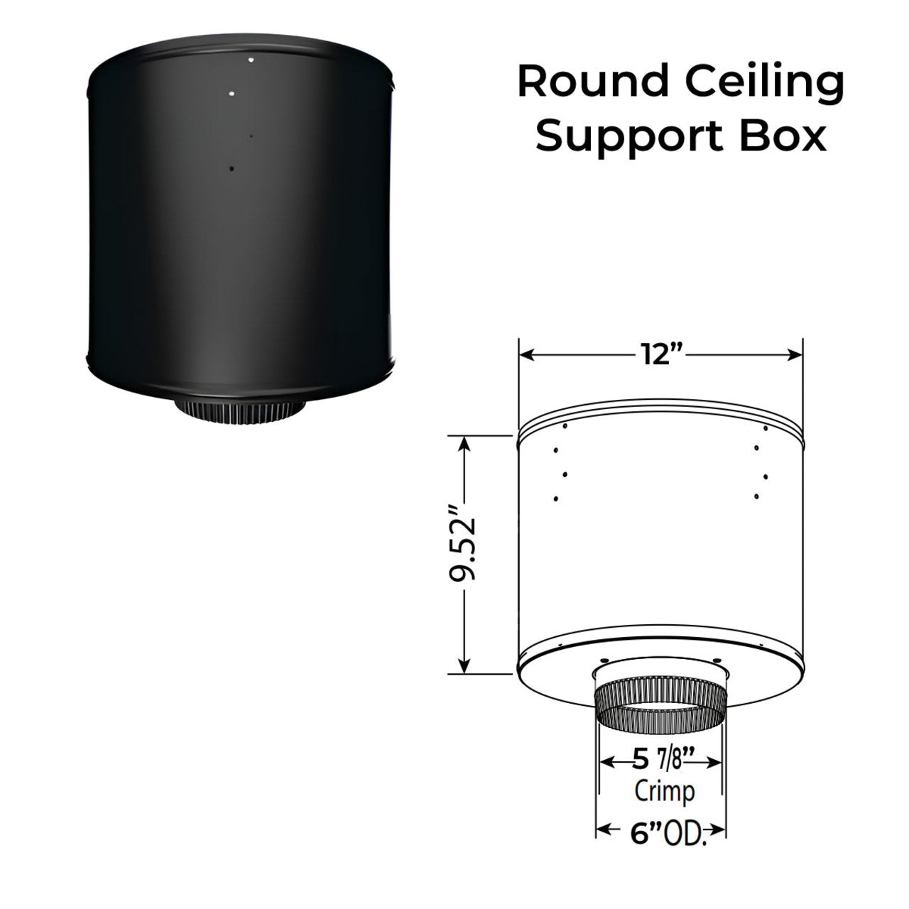 6'' DuraTech Round Ceiling Support Kit - DT610-KIT