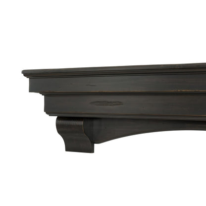 48" Celeste Fireplace Shelf by Pearl Mantels - Espresso Distressed Finish