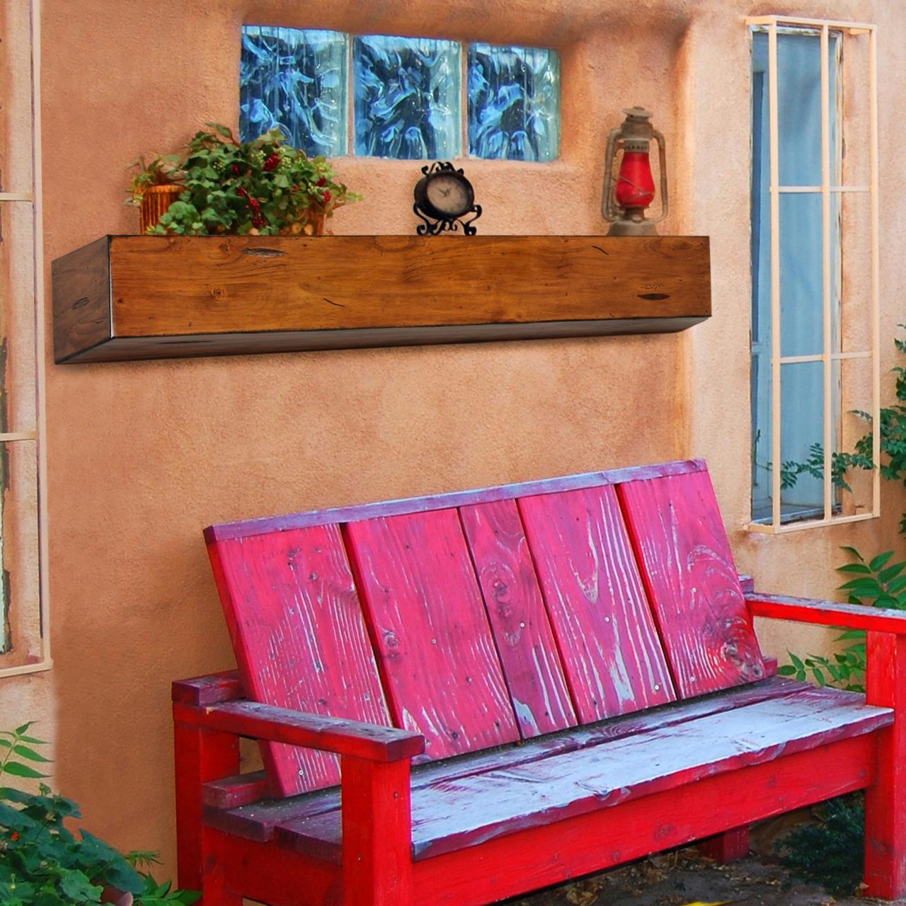 60" Lexington Fireplace Shelf by Pearl Mantels - Medium Rustic Finish