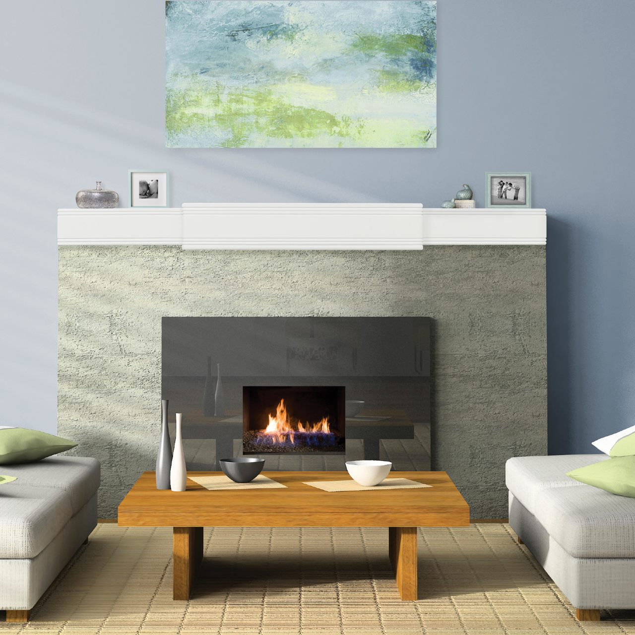 Adjustable Emory Surround Shelf by Pearl Mantels - White