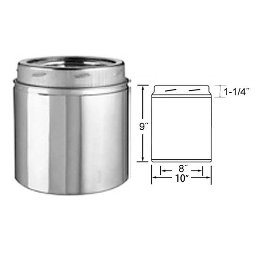 8" x 9" Selkirk Ultra Temp Stainless Chimney Pipe - 208009U