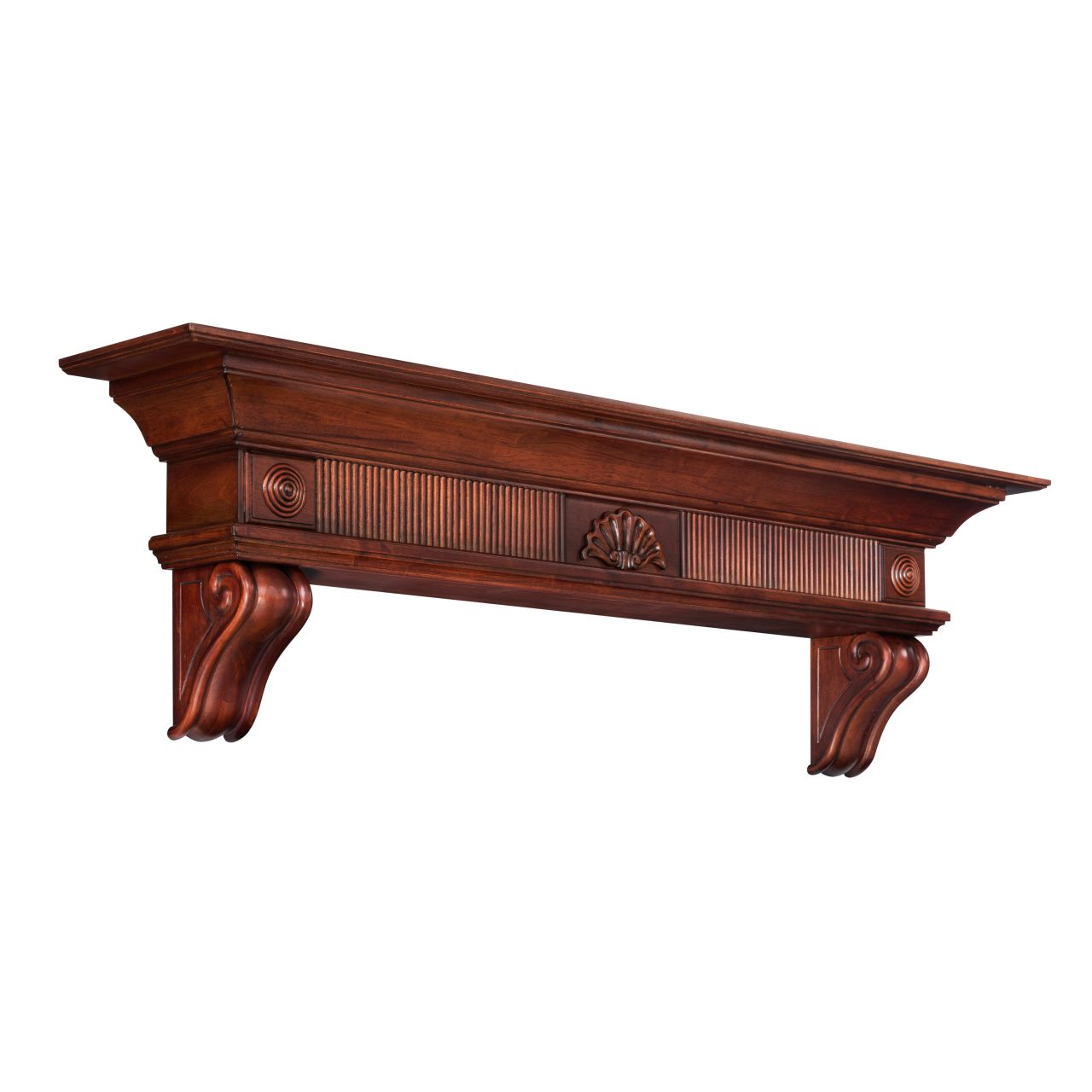 60" Devonshire Fireplace Shelf by Pearl Mantels - Cherry Distressed Finish