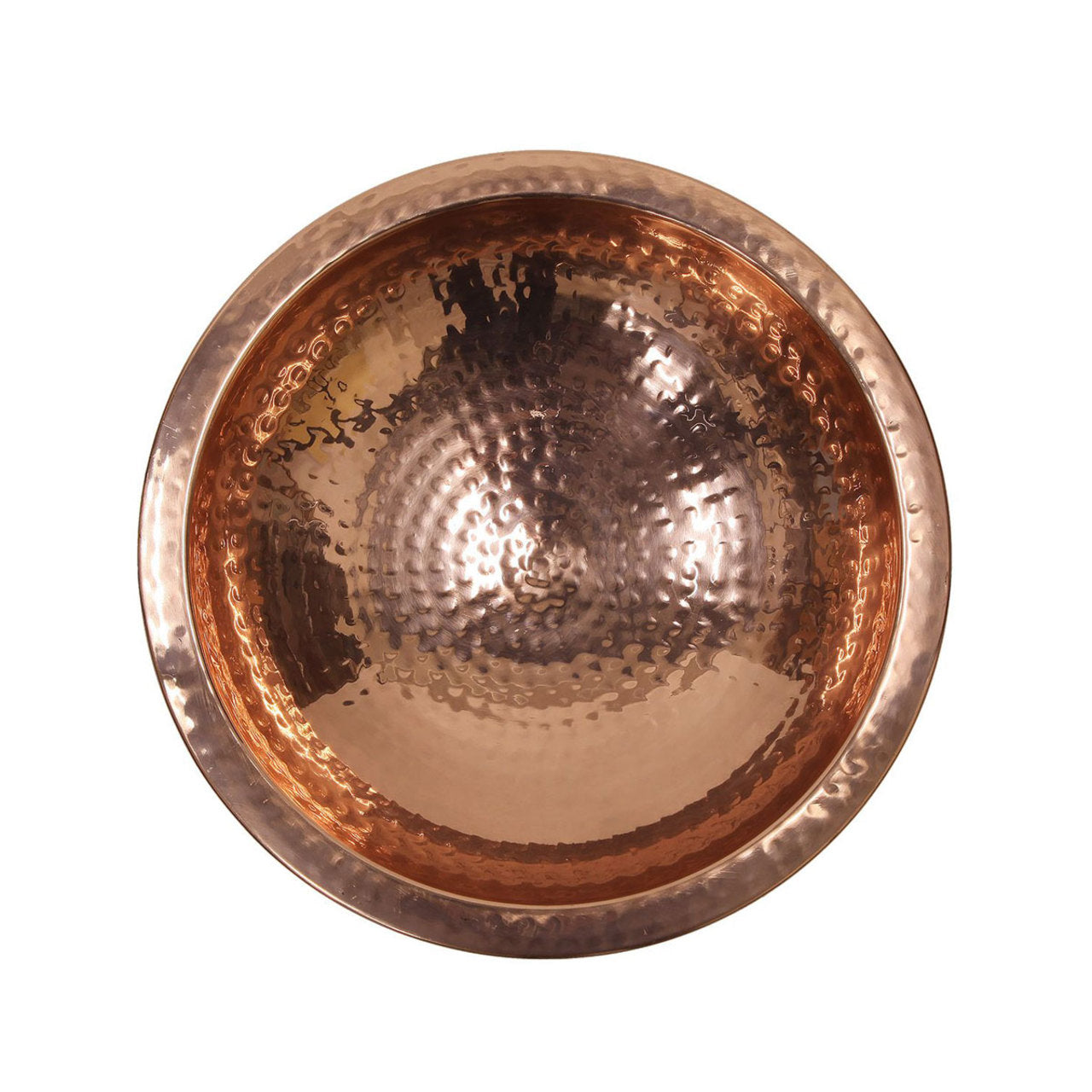 13" Hammered Copper Birdbath with Tripod Stand