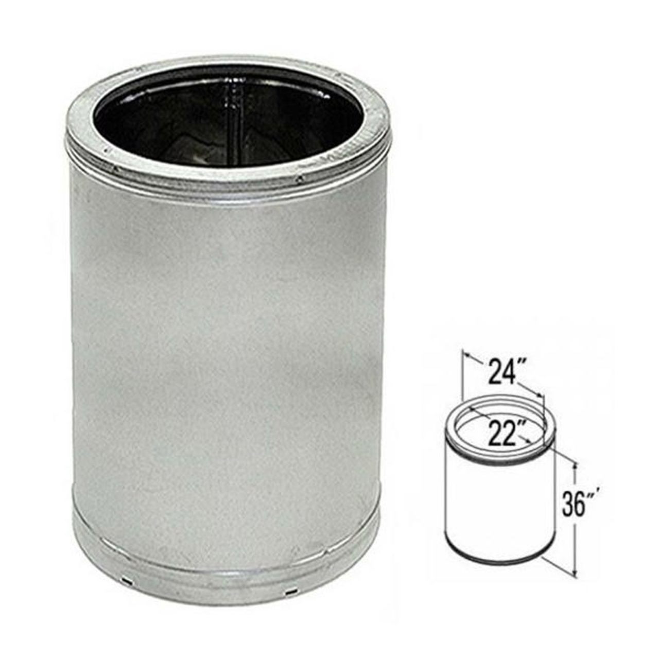 22" x 36" DuraTech Galvanized Chimney Pipe - 22DT-36