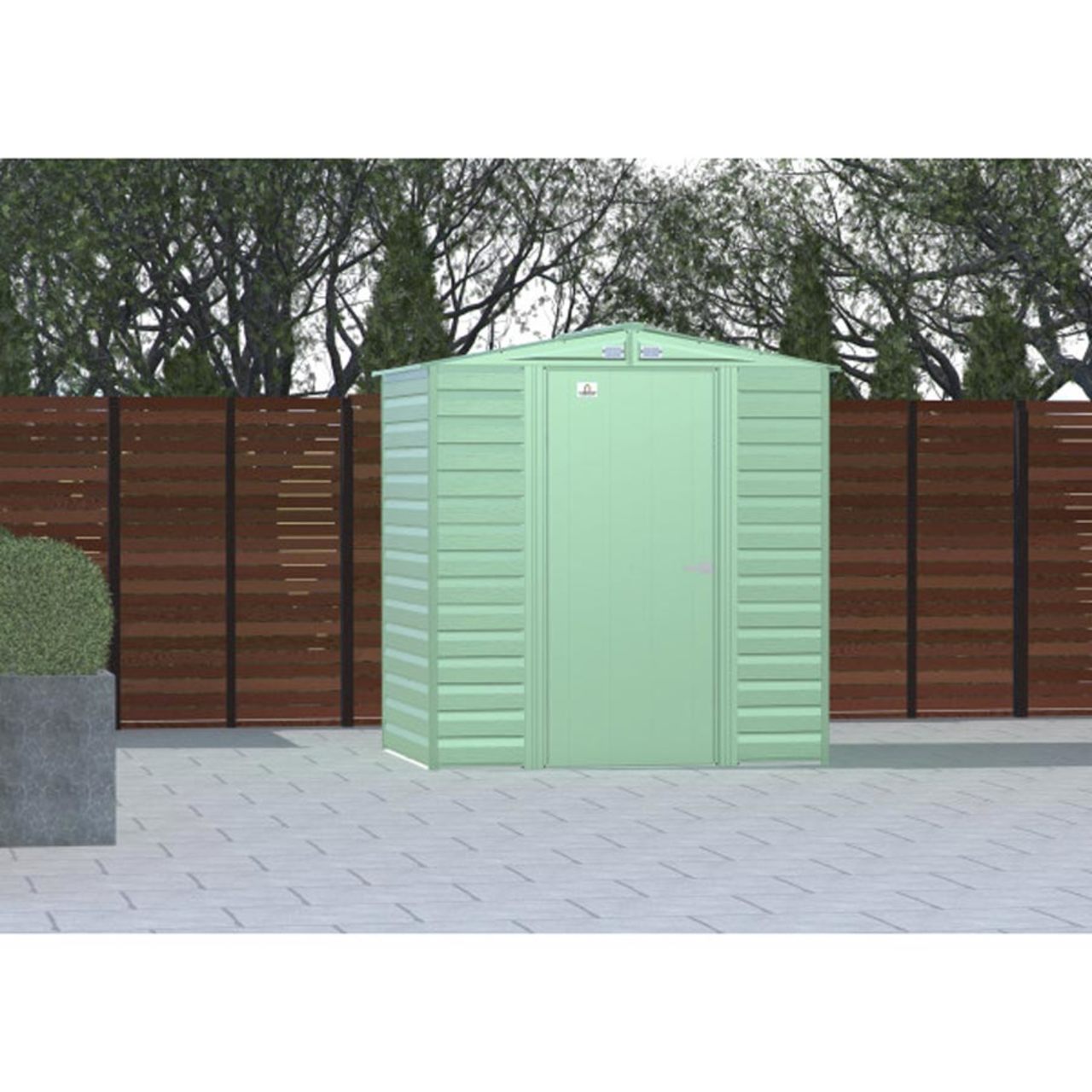 Arrow Select 6' x 5' Steel Storage Shed -  Sage Green