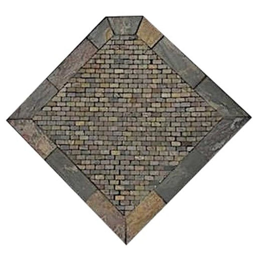 Western Flagstone 48" x 48" Single Cut Corner Hearth Pad
