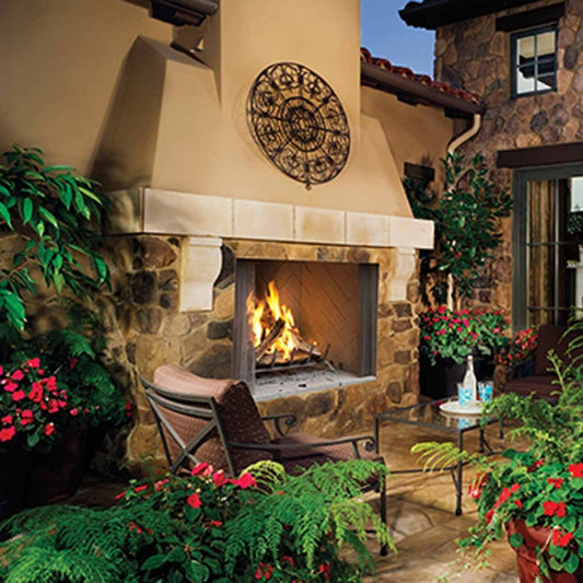 50" Superior WRE45 Outdoor Woodburning Fireplace with White Herringbone Brick