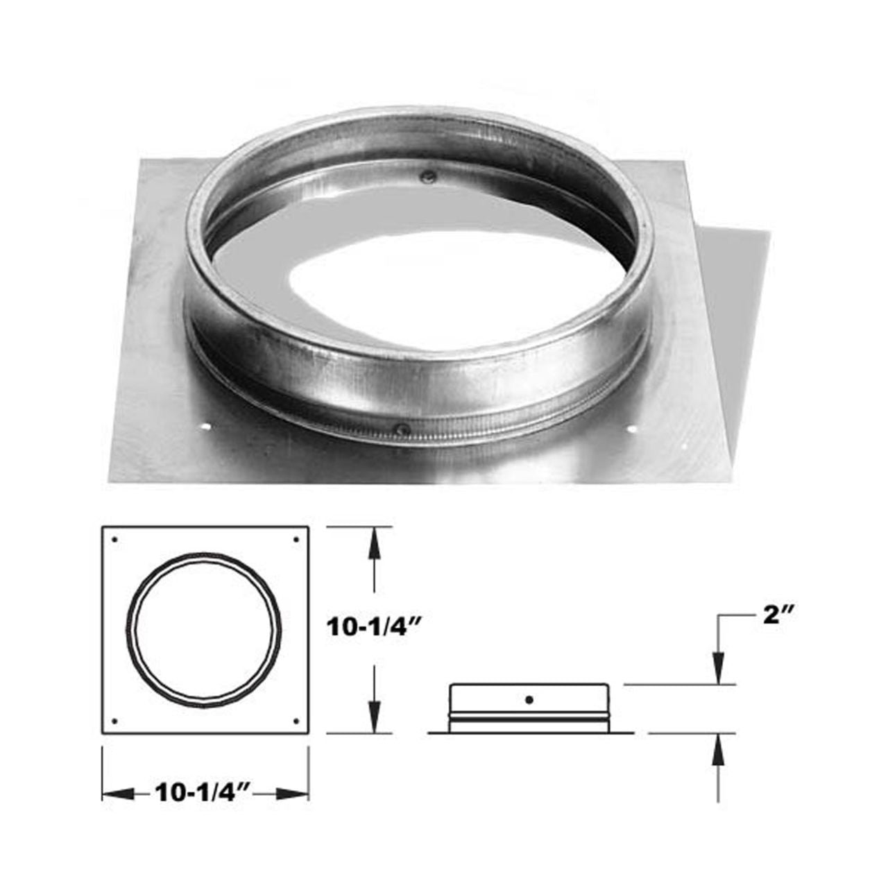 6'' DuraLiner Round Flat Stove Connector - 6DLR-FCNR