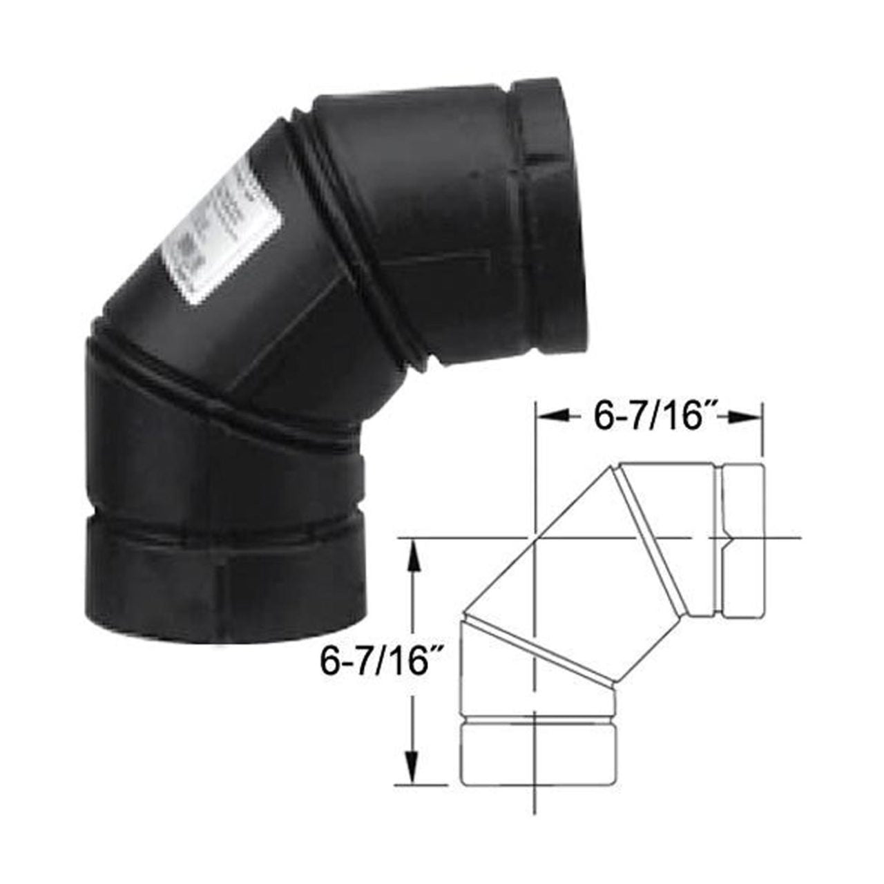 4" Selkirk VP Pellet Vent Pipe 90 Degree Elbow - Black - 4VP-90-ELB