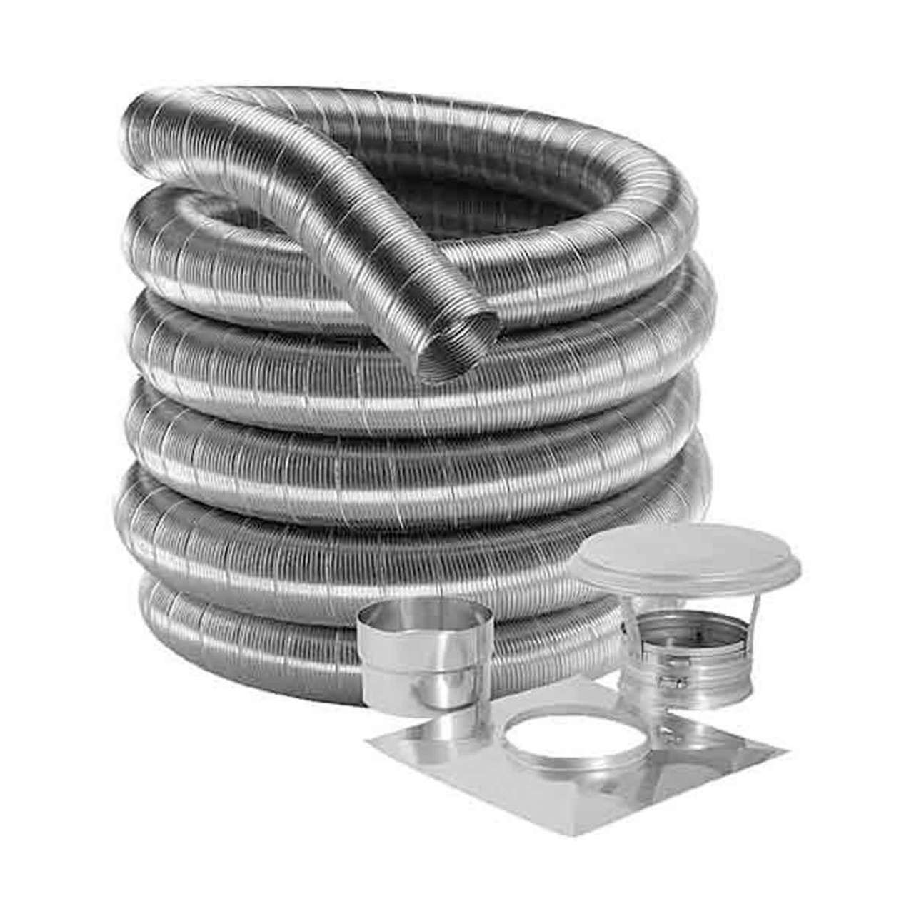 6'' DuraFlexSS 316 Basic Kit with 35' Flexible Stainless Steel Chimney Liner - 6DF316-35K