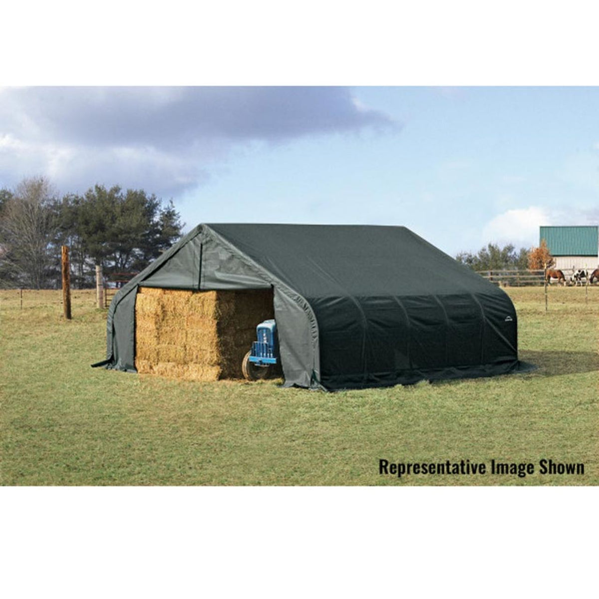 ShelterCoat 22' x 24' Garage With Peak Roof - Green - 82144