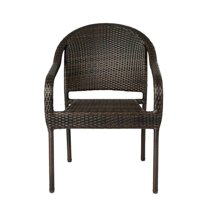 Rhodos CafÃ© Stacking Chair In Mocha All-Weather Wicker - 4 Piece Set
