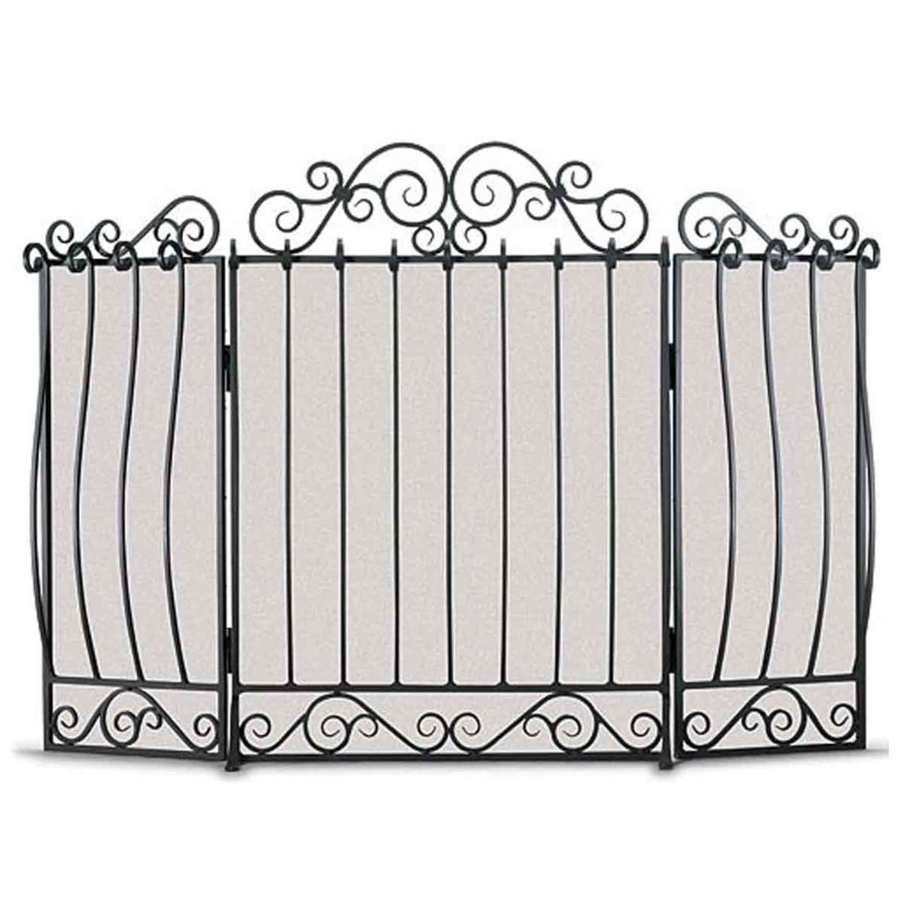 Pilgrim Villa Three Panel Fireplace Screen - Black