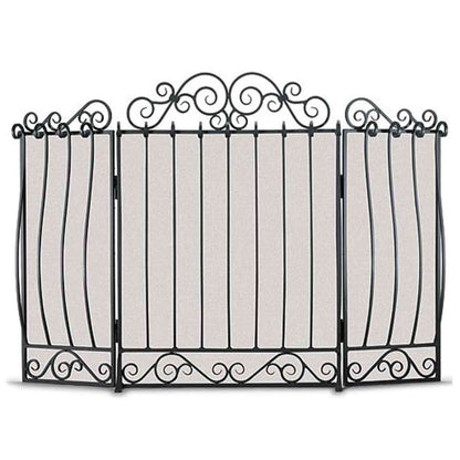 Pilgrim Villa Three Panel Fireplace Screen - Black