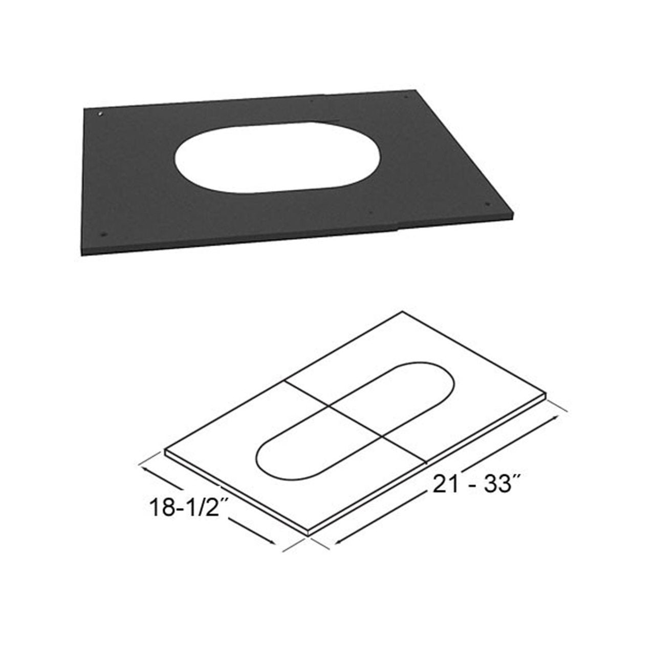 8" Selkirk Adjustable Pitched Ceiling Plate - 208512