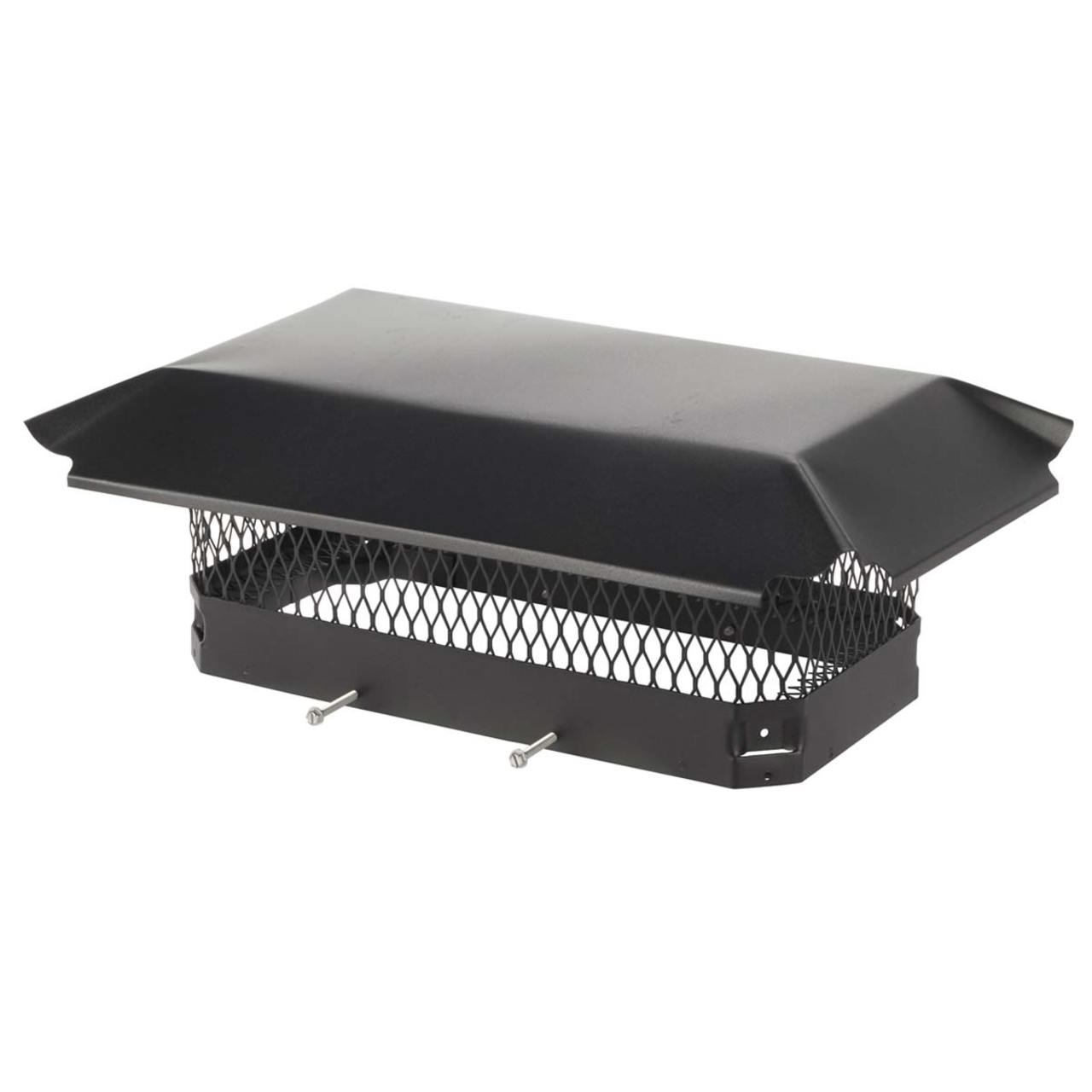8" x 17" Black Galvanized Oval Single Flue Chimney Cap-5/8" Mesh