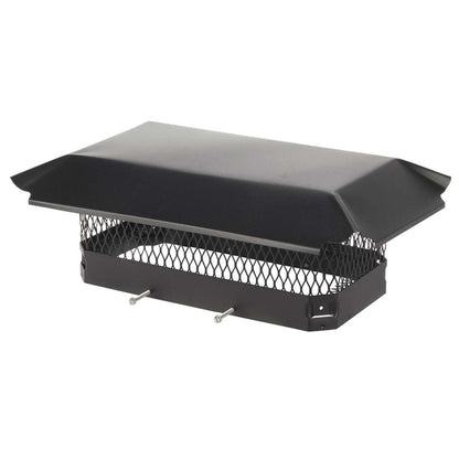 8" x 17" Black Galvanized Oval Single Flue Chimney Cap-5/8" Mesh