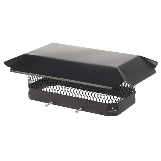 8" x 17" Black Galvanized Oval Single Flue Chimney Cap-5/8" Mesh