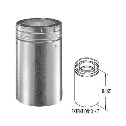 5" x 8" DirectVent Pro 8 1/2" Galvanized Chimney Pipe Extension - 58DVA-08A