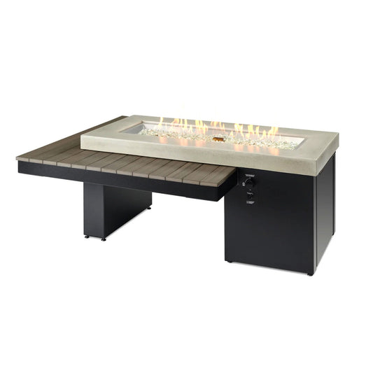 Outdoor Greatroom 64.5" Uptown Linear Fire Pit Table - Black/Coastal Grey - UPT-1242