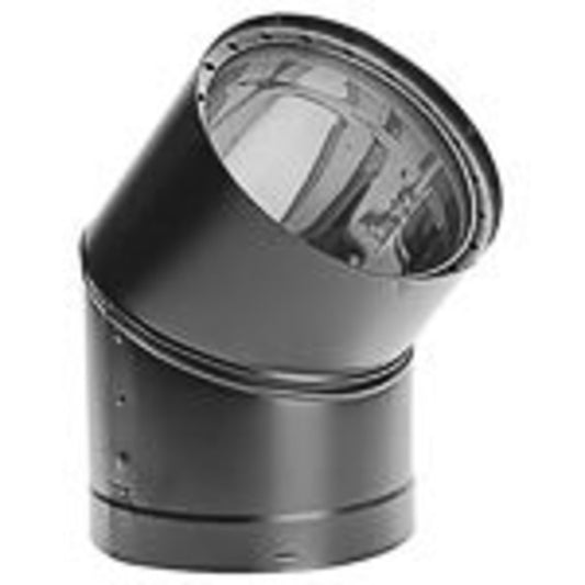 8" DVL 45 Degree Double-Wall Black Elbow - 8DVL-E45