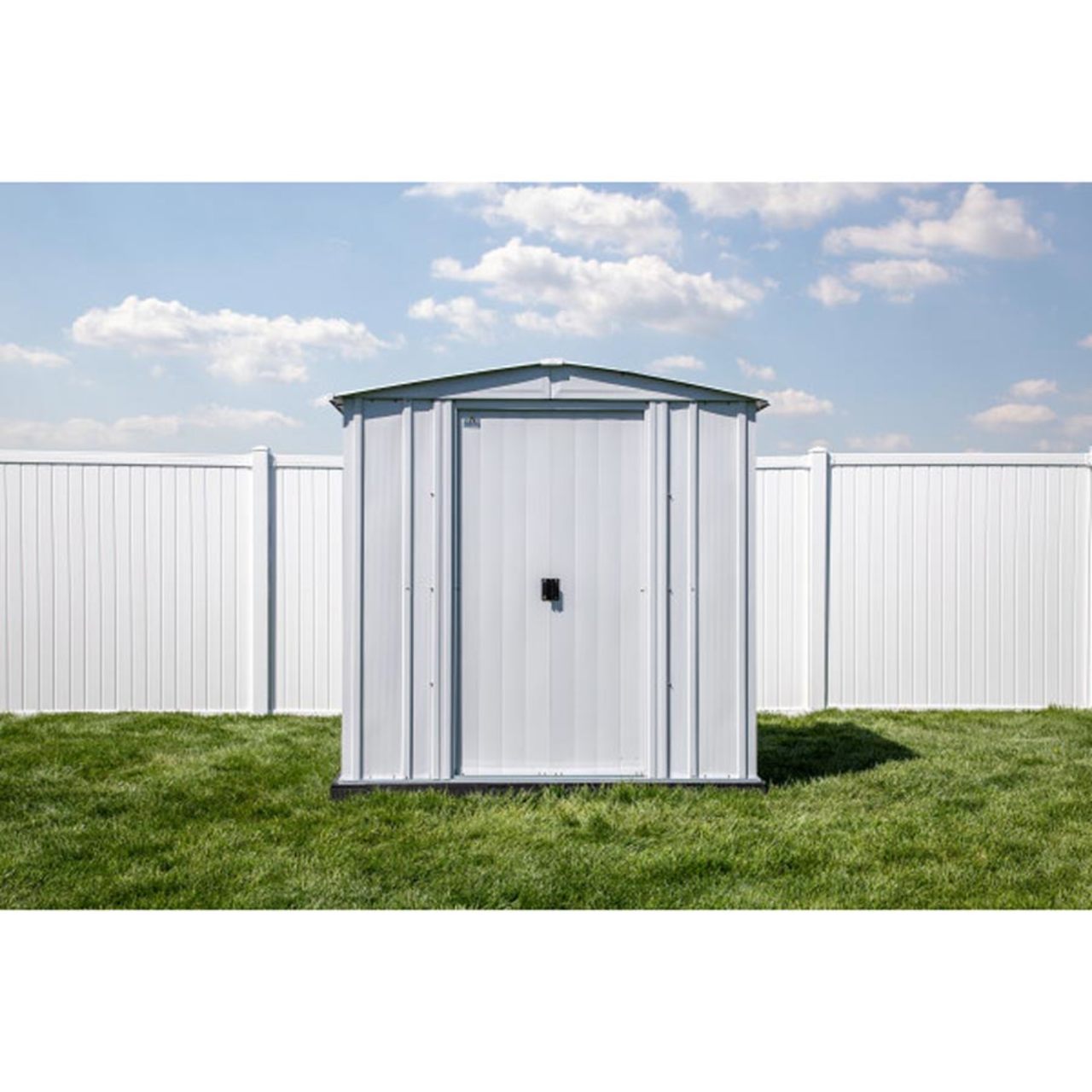 Arrow Classic Steel Storage Shed 6' x 7' Flute Gray