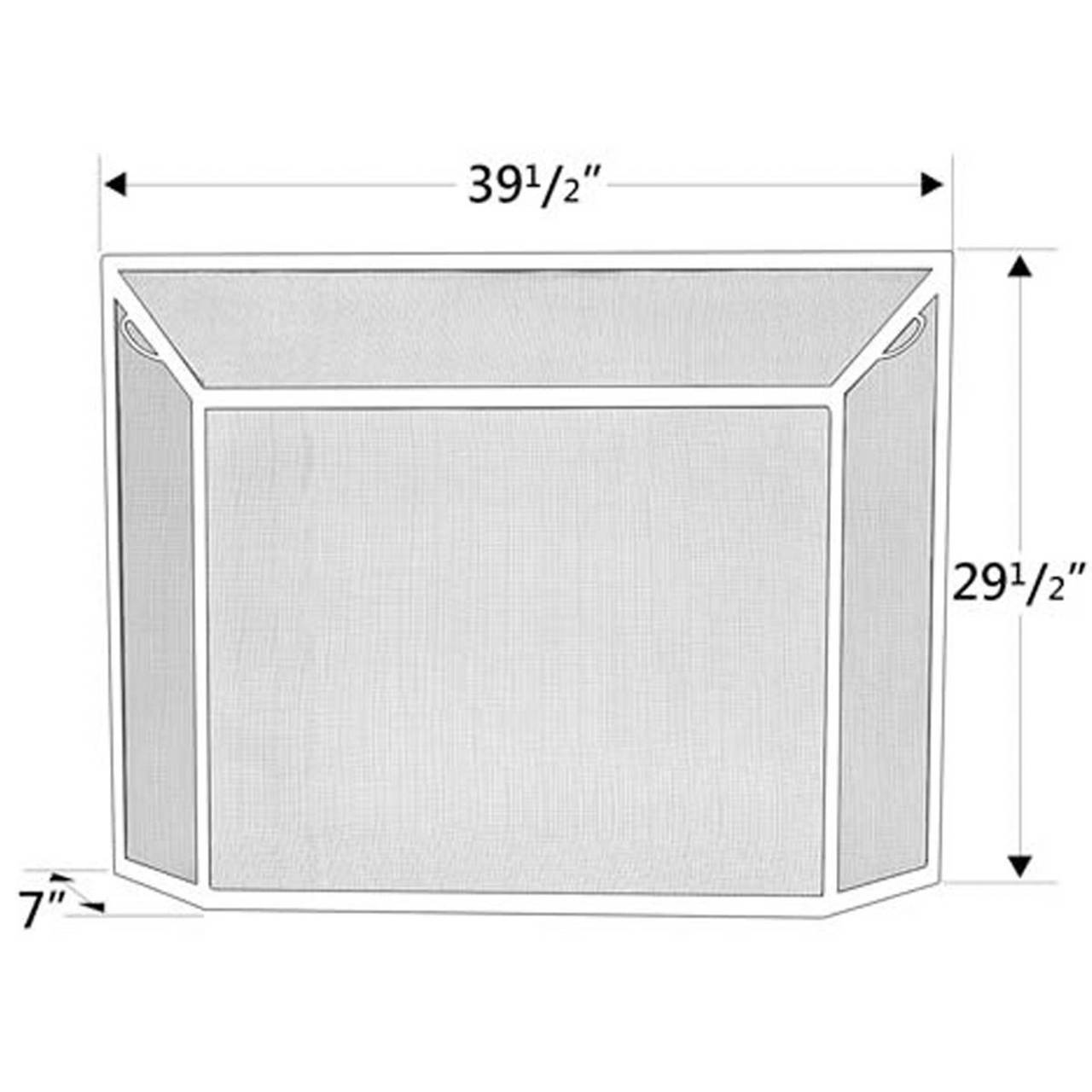 Medium Graphite Powdercoat Spark Guard Fireplace Screen - 39 1/2" W x 29 1/2" H