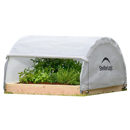 GrowIT 4' x 4' Backyard Round Raised Bed Greenhouse - Clear Cover