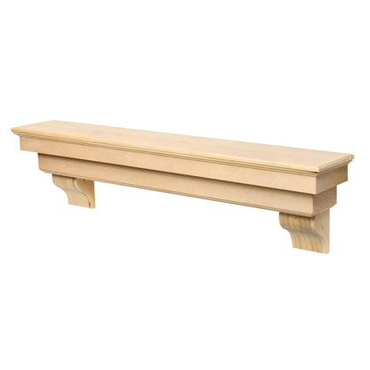 60" Auburn Unfinished Fireplace Shelf by Pearl Mantels